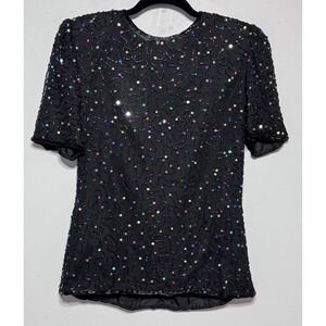 NWT Vintage Deadstock Stenay Disco Ravecore Glamcore Sequin Top Small Party Chic